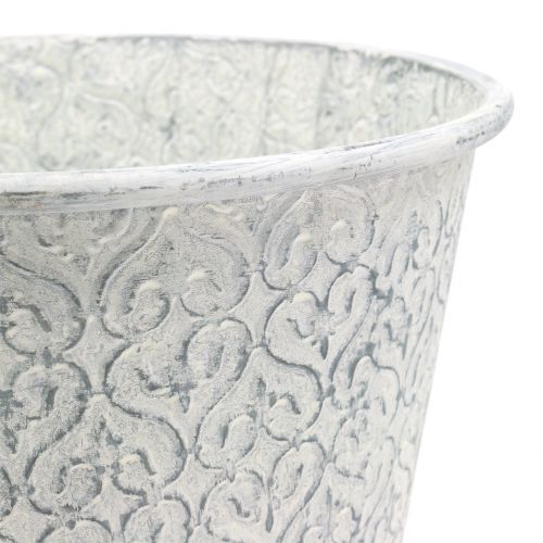 Floristik24 Zinkové vědro bílé umyté Ø29cm H28cm
