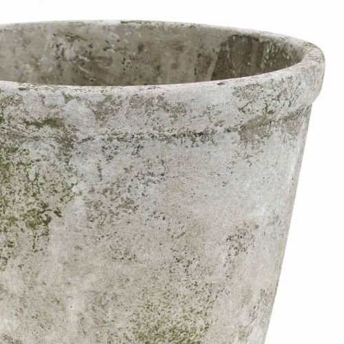 Floristik24 Květináč starožitného vzhledu s patinou betonu Ø17,5cm H14cm