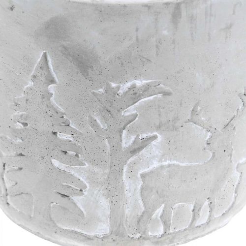 položky Květináč s motivem lesa, zimní dekorace, květináč z betonu, Advent Ø12,5cm V11cm