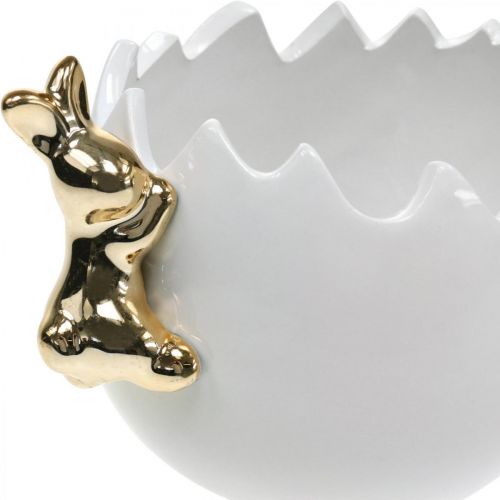 položky Velikonoční mísa ozdobná mísa keramický bílek zlatý králík 2ks