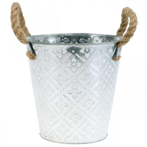 položky Kovový květináč na sázení, květináč s uchy, květináč s květinovým vzorem Ø18cm