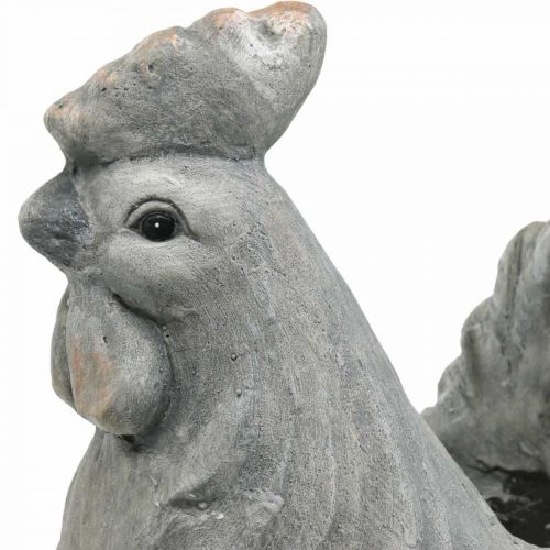 Kuře na výsadbu, velikonoční dekorace, květináč, jaro, dekorativní kuře betonový vzhled V30cm