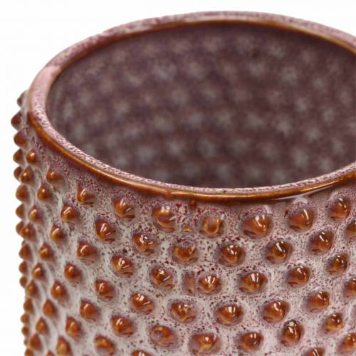 Floristik24 Květináč keramický glazovaný růžová, oranžová Ø7,5cm V8cm 4ks