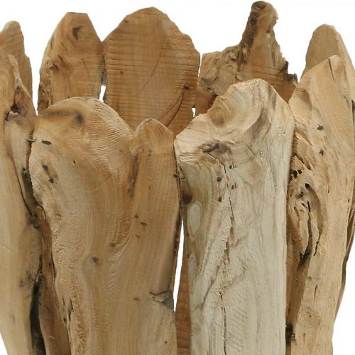 Floristik24 Květináč Paulownia wood, cachepot, dřevěné dekorace V32cm Ø28cm