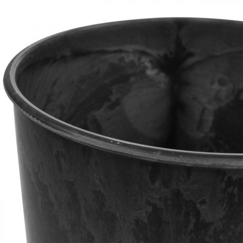 Floristik24 Stolní váza Váza Černá Plast Antracit Ø15cm V24cm
