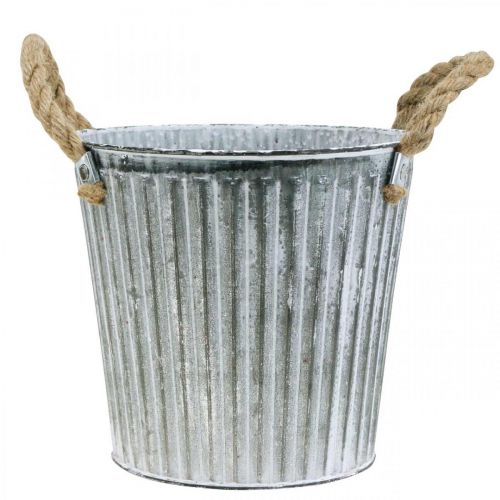 položky Dekorativní květináč na sázení, kovový květináč s uchy, kovová dekorace Shabby Chic Ø21,5cm