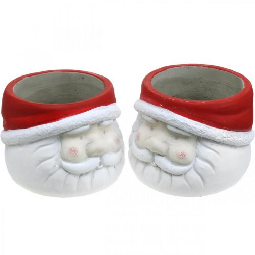 Floristik24 Květináč květináč Santa Claus Vánoční beton H10cm 2ks