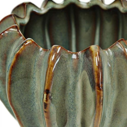 Floristik24 Keramický květináč, rafinovaný květináč, květináč tyrkysová, béžová, hnědá Ø11,5cm V9cm 2ks