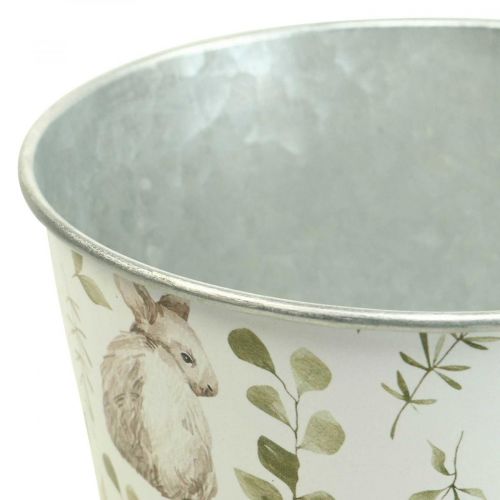 Floristik24 Zajíček květináč Velikonoční kovový hrnec Ø14cm V12,5cm