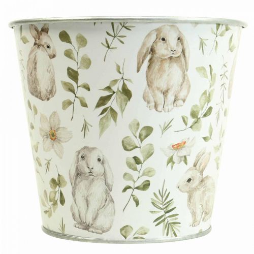 Floristik24 Zajíček květináč Velikonoční kovový hrnec Ø14cm V12,5cm