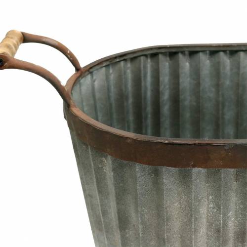 Floristik24 Květináč s oválnými kovovými rukojeťmi 45/50/60 cm sada 3 ks