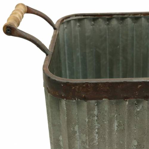 Floristik24 Květináč s rukojetí, čtvercový industriální styl 36 / 31,5 / 24 cm, sada 3 ks