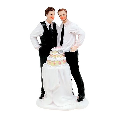 Dortová figurka mužský pár s dortem 16,5 cm