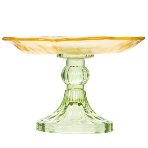 položky Dekorativní skleněný talíř s nohou, květinový vzor, ideální pro slavnostní prezentaci, 15 cm