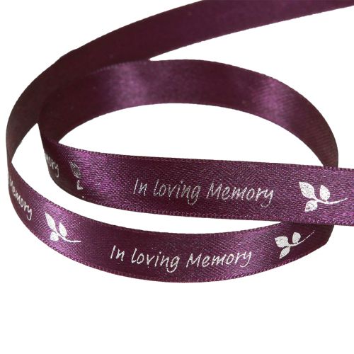 položky Smuteční stuha ve fialově stříbrné barvě In Loving Memory 15mm 25m