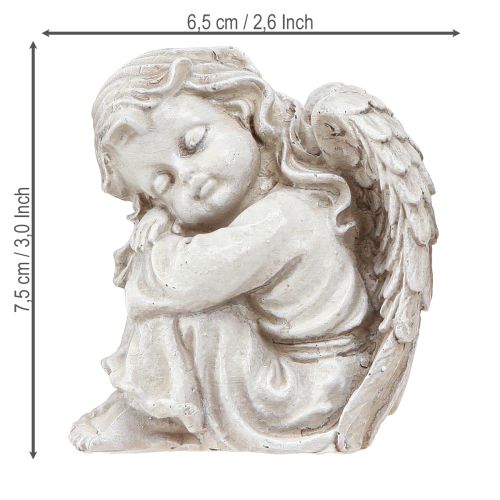 položky Dekorativní figurka sedícího truchlícího anděla krémová 6,5×5×7,5 cm 2 kusy