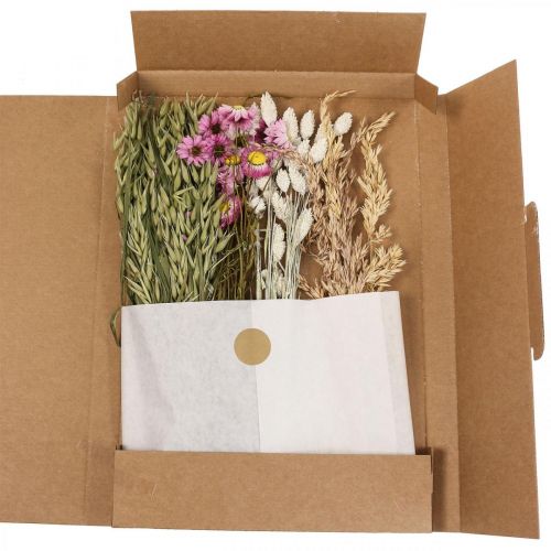 Floristik24 Prsten ze sušených květin růžový prsten ze sušených květin smyčka DIY krabička Ø20cm