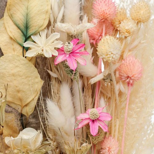 Kytice ze sušených květin Boho Pink Bělená sušená dekorace 80cm 140g