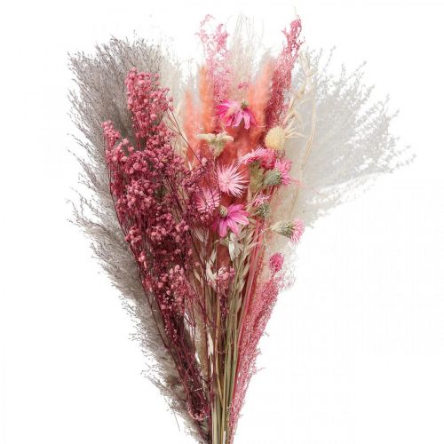 Floristik24 Kytice ze sušených květů růžové bílé phalaris masterwort 80cm 160g