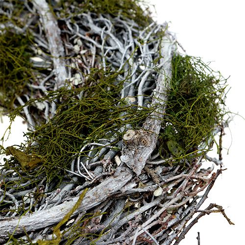 Floristik24 Věnec na dveře s mechem Ø28cm šedý, zelený