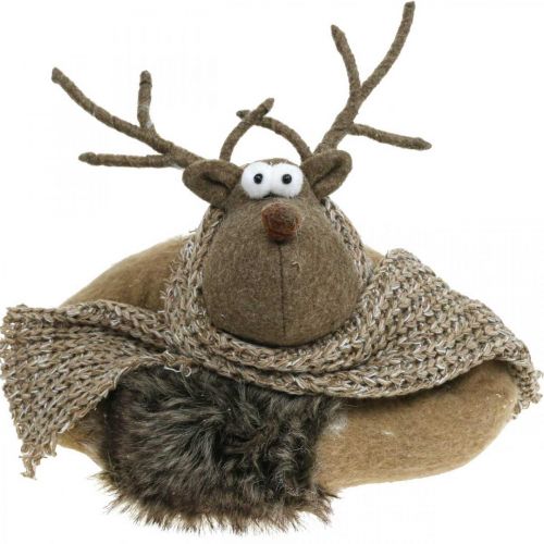 položky Dveřní zarážka sob s šátkem adventní dekorace hnědá H19cm
