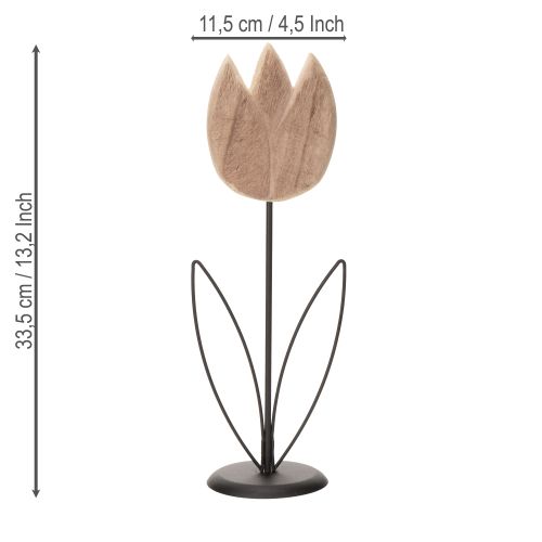 položky Dekorativní předmět tulipán na stojanu pro elegantní a nadčasový interiérový design, 33,5 cm