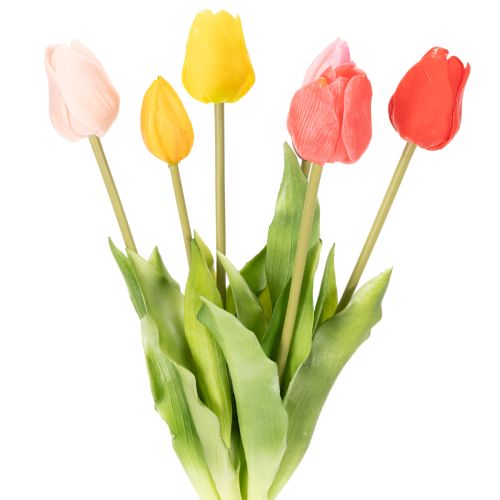 Kytice umělých tulipánů, barevná, realistická dekorace, vysoká kvalita pro domácnost, 43 cm, 7 kusů