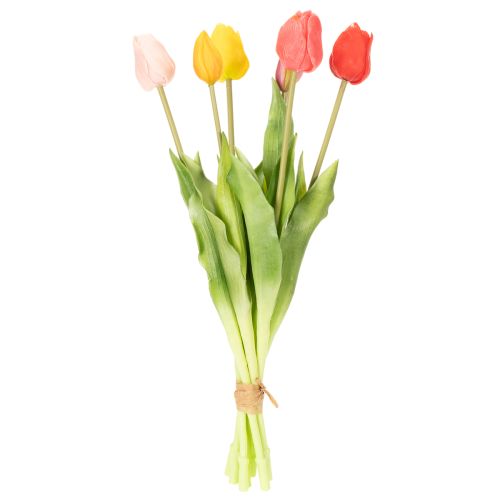 položky Kytice umělých tulipánů, barevná, realistická dekorace, vysoká kvalita pro domácnost, 43 cm, 7 kusů