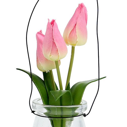 položky Tulipán ve skle růžový V22,5cm 1ks
