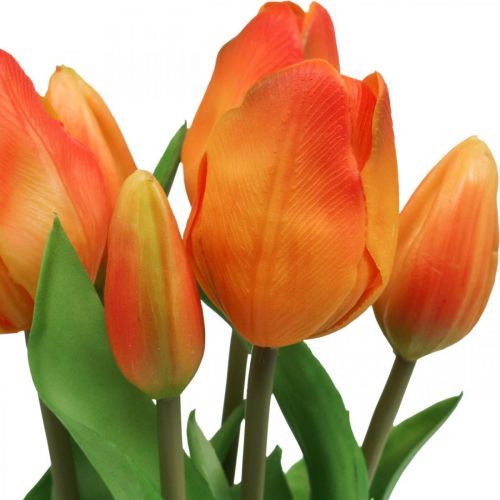 položky Umělý tulipán oranžová kytice umělých květin 38cm 7ks