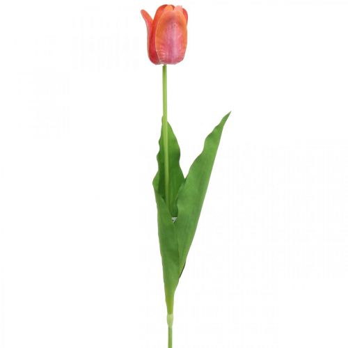 Floristik24 Tulipán umělá květina červená, oranžová Umělá jarní květina V67cm