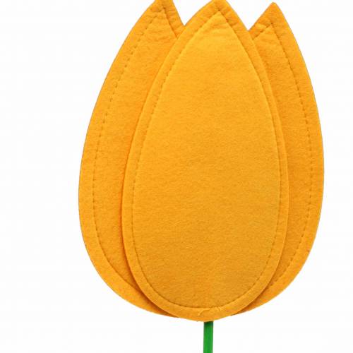 Floristik24 Plstěná květina tulipán žlutá letní dekorace V88cm