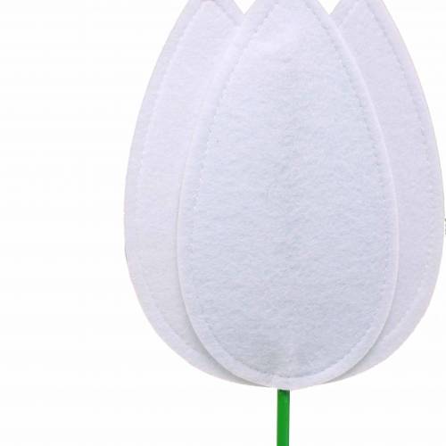 Floristik24 Plstěný květ tulipán bílý V88cm