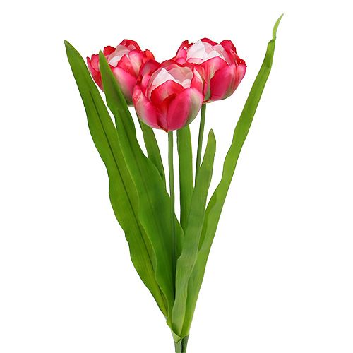 Floristik24 Tulipán umělý růžový 60cm 3ks