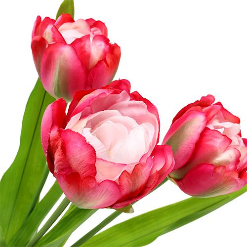 položky Tulipán umělý růžový 60cm 3ks