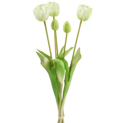 Floristik24 Tulipány krémové Real-Touch květinová dekorace L43,5cm 5ks