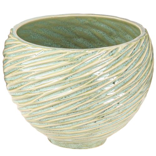 položky Květinová dekorativní miska keramická v zelené barvě Ø15cm H11cm 2ks