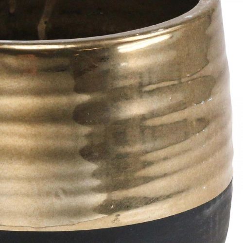 Floristik24 Květináč velký keramický květináč z černého zlata Ø20,5cm H18cm