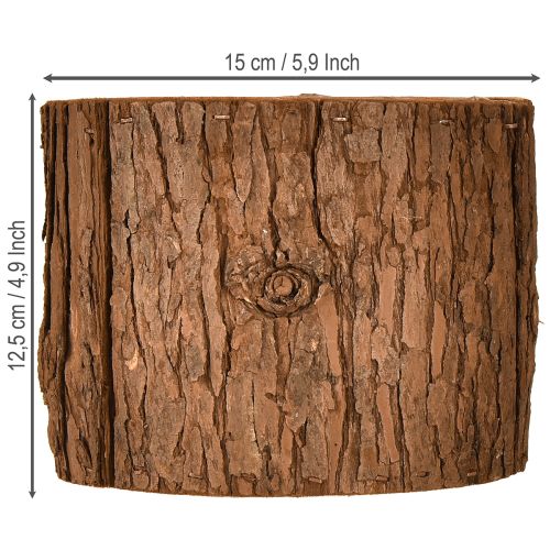 položky Dřevěný květináč, kulatý, borová kůra Ø15cm, výška 12,5cm