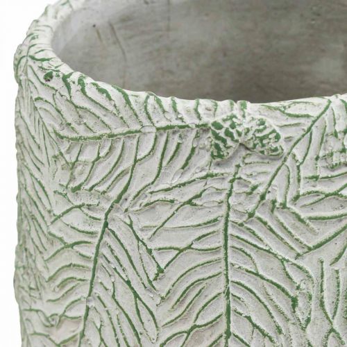 položky Květináč keramický zelená bílá šedá větve borovice Ø12cm H17,5cm