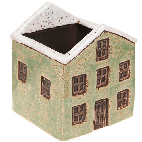 položky Keramický květináč Adventní mátově bílý 10×10×12cm
