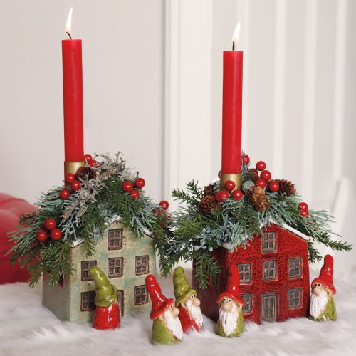 položky Keramický květináč Advent červený a bílý 10×10×12cm