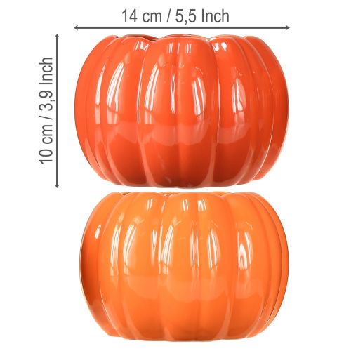 položky Keramický květináč dýňový oranžový, různé barvy Ø14cm V10cm 2 ks
