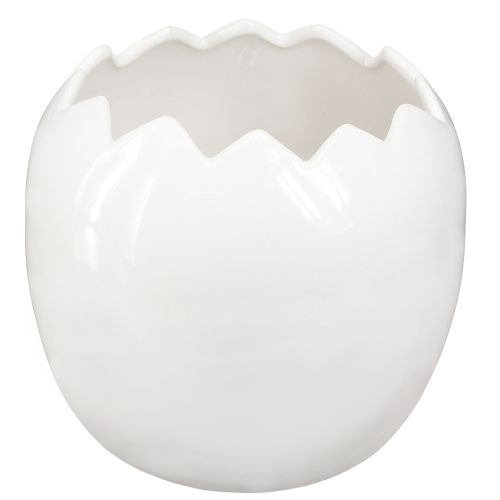 položky Květináč velikonoční vajíčko Keramický květináč na velké vejce bílý 20×18cm