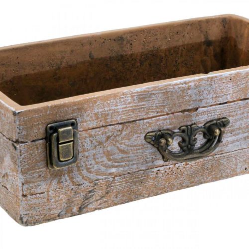 Floristik24 Květináč zásuvka beton starožitný vzhled dřeva 31x17x10cm