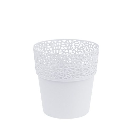 Floristik24 Květináč plastový bílý Ø11,5cm H12,5cm 1 kus