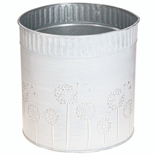Květináč Pampelišky Kovový květináč Bílý Ø15,5cm V15,5cm