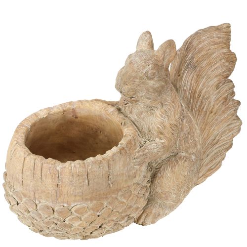Květináč s dekorací z litého kamene veverky 26×14×19cm