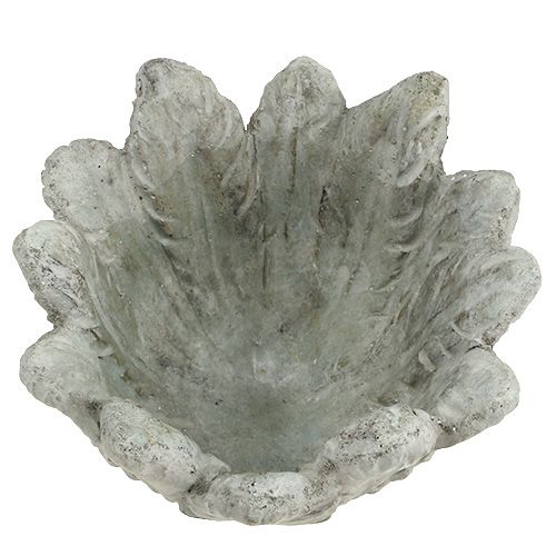 Floristik24 Květináč s motivem peří šedý Ø17cm V14cm 1ks