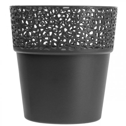 Floristik24 Sázecí plastový květináč antracit Ø11,5cm V12,5cm